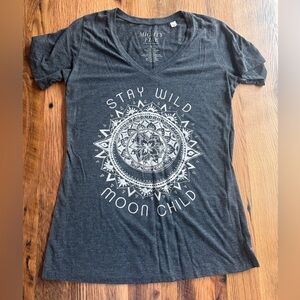 Mighty Fine “Stay Wild Moon Child” Charcoal Tee